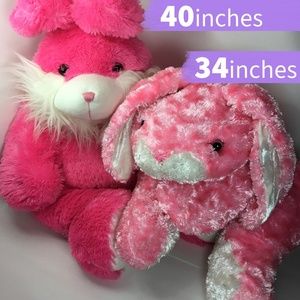 Lot JUMBO 34"-40" EASTER PILLOW BUNNIES Plush Stuffed Animal Pink Publix Dan Dee